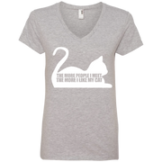 The More People I Meet, The More I Like Cats Ladies’ V-Neck T-Shirt