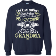 Tent Pitching, Fish Catching, Camping Kinda Grandma Sweatshirt