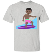 Surfing Black Guy Emoji T-Shirt