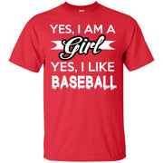 Yes, I Am A Girl, Yes, I Like Baseball T-Shirt