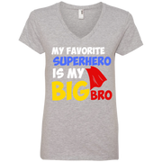 My Favourite Superhero is my Big Brother Ladies’ V-Neck T-Shirt