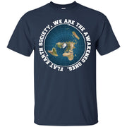 Flat Earth Society. We Are the Awakened Ones. T-Shirt