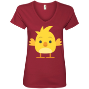 Chick 3 Emoji Ladies’ V-Neck T-Shirt