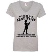 Support Our Army Wives Ladies’ V-Neck T-Shirt