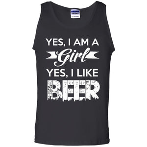 Yes, I Am A Girl Yes, I Like Beer Tank Top