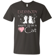Everybody Wants To Be a Cat Men’s V-Neck T-Shirt