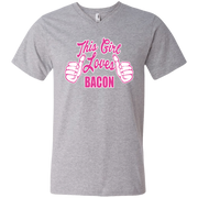 This Girl Loves Bacon  Men’s Printed V-Neck T