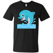 Happy Dolphin Emoji Men’s V-Neck T-Shirt