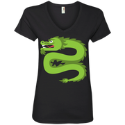 Dragon Emoji Ladies’ V-Neck T-Shirt