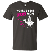Worlds Best Chicken Mom Men’s V-Neck T-Shirt
