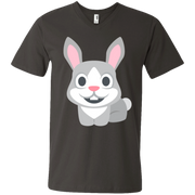 Happy Rabbit Emoji Men’s V-Neck T-Shirt