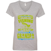 I Love Being a Grandpa more than Fishing Ladies’ V-Neck T-Shirt