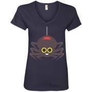 Happy Spider Emoji Ladies’ V-Neck T-Shirt