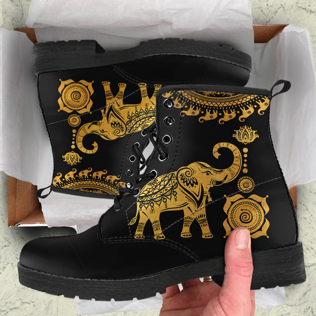 Golden Mandala Elephant Boots 