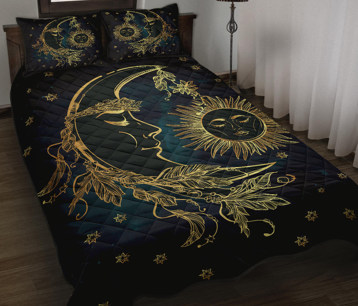 Sun Moon Quilt Bed Set Elephantsity