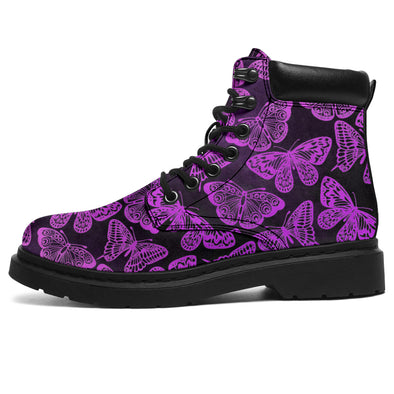 purple butterfly boots