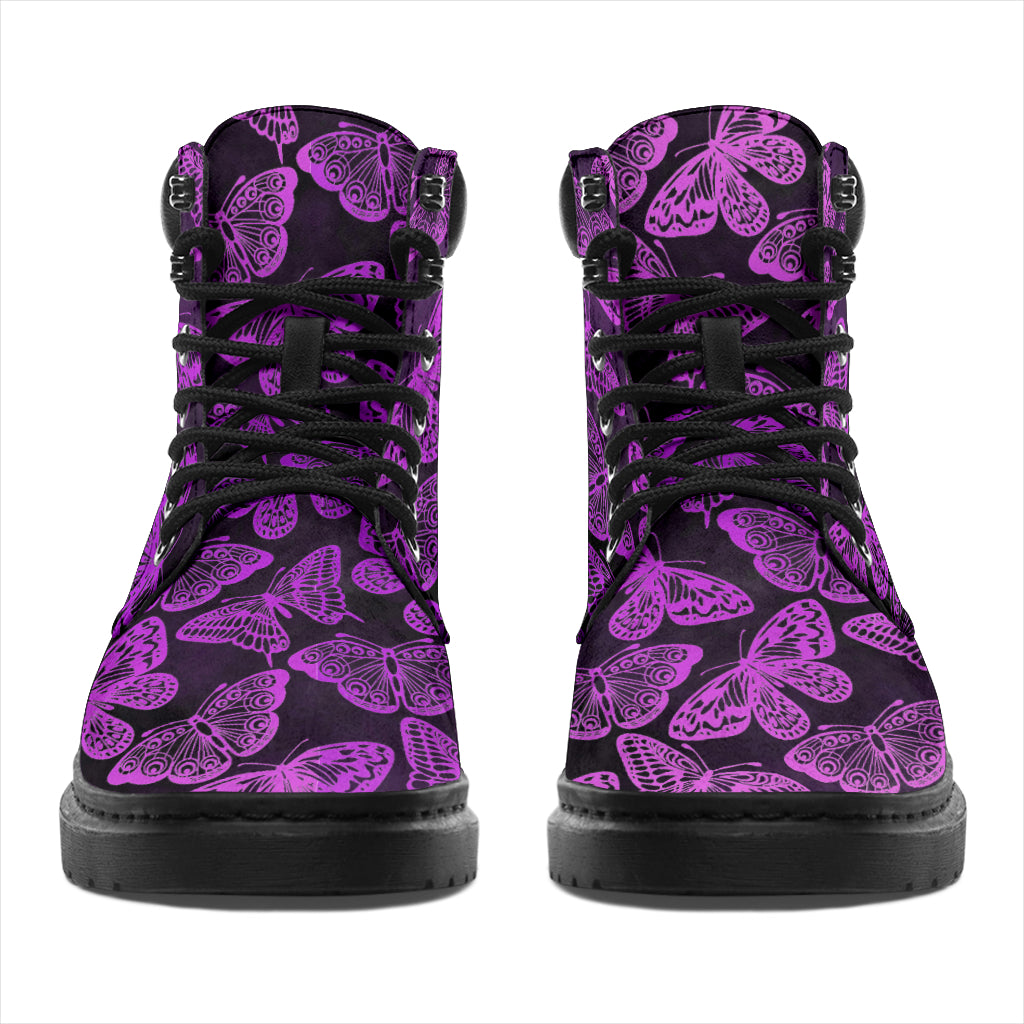 purple butterfly boots