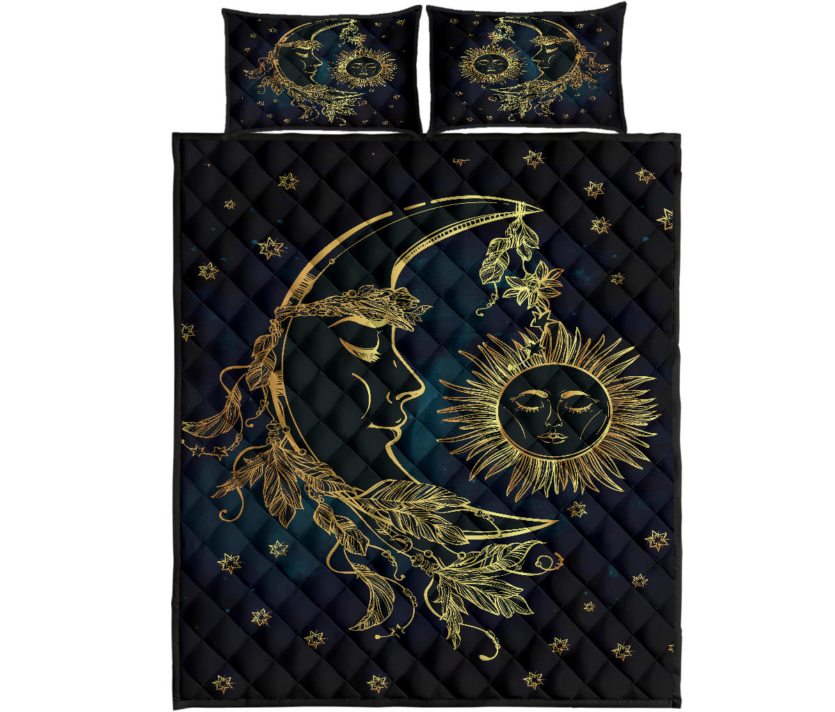 Sun Moon Quilt Bed Set Elephantsity