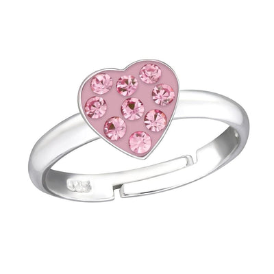 Abril Pink Heart Luxury Crystals Ring Pink / 7