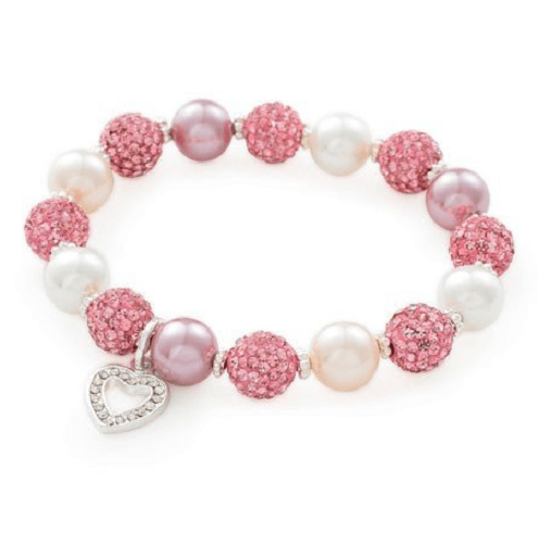 Designer Inspired 'Pink Pearl Glitter' Czech Crystal and Freshwater Pe ...