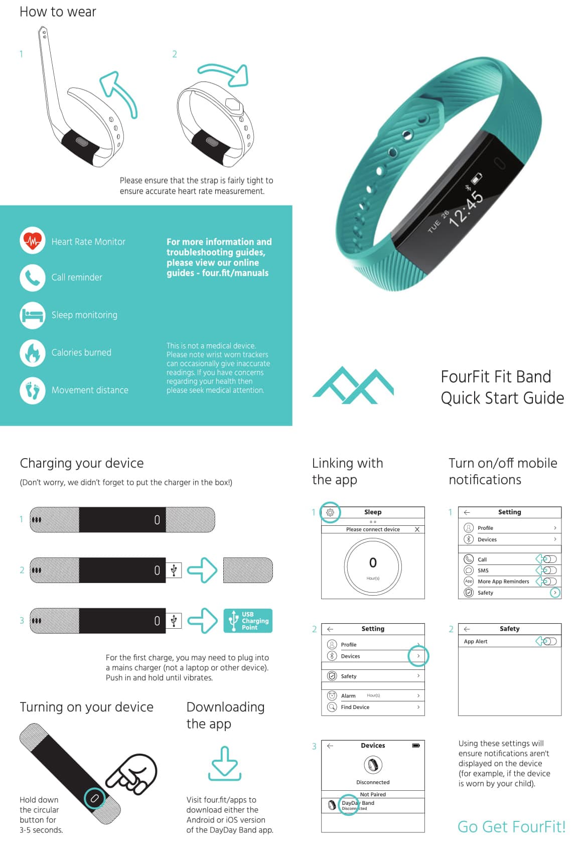 Step HR Fitness Activity Tracker | FOURFIT