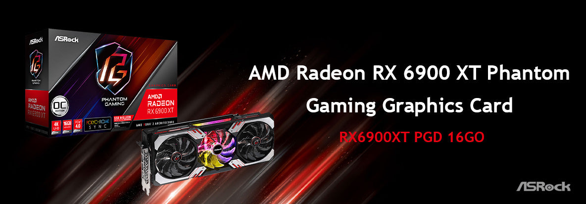 ASRock Radeon RX 6900 XT PHANTOM GAMING D Graphics Card 16GB GDDR6, AMD  RDNA2 (RX6900XT PGD 16GO) 