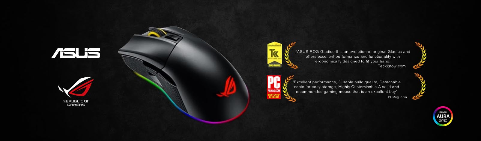 Asus Rog Gladius Ii Gaming Mouse With Aura Rgb Lighting Dpi Target B Tps Technologies