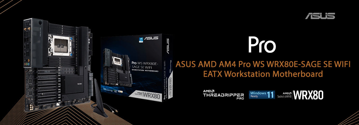 ASUS Pro WS WRX80E-SAGE SE WIFI AMD AM4 EATX Motherboard - From tpstech.in