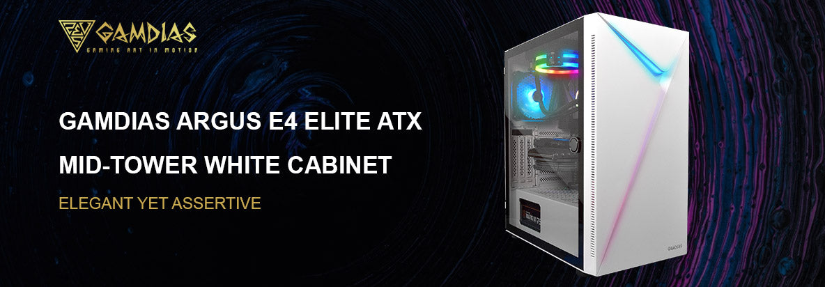 GAMDIAS ARGUS E4 Elite White ATX Mid-Tower Cabinet - From TPSTech