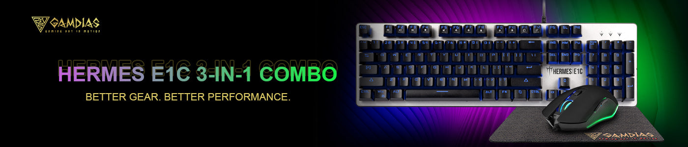 Gamdias Hermes E1C 3-IN-1 RGB Mechanical combo - From tpstech.in