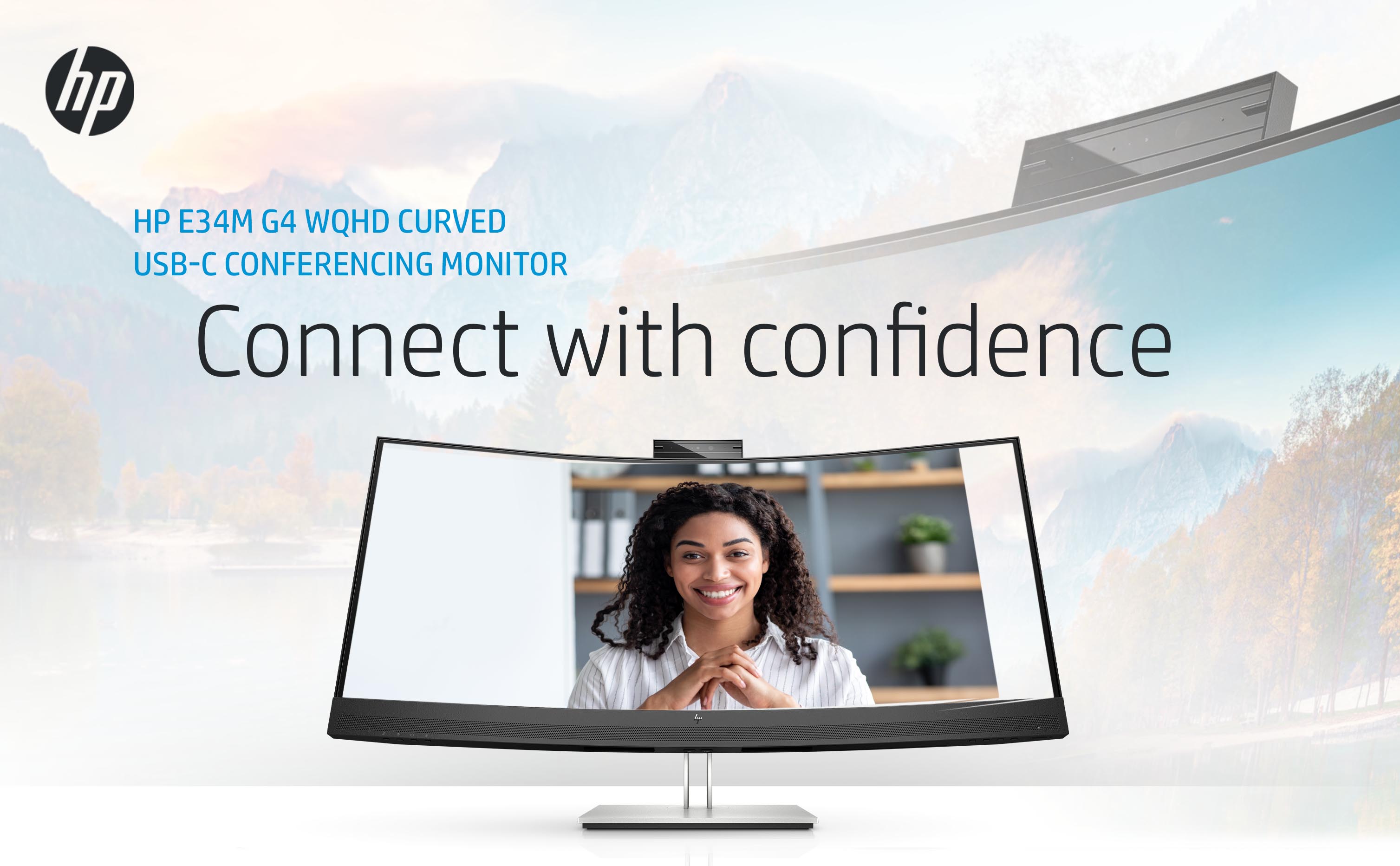 HP E34m G4 WQHD Curved USB-C Conferencing Monitor