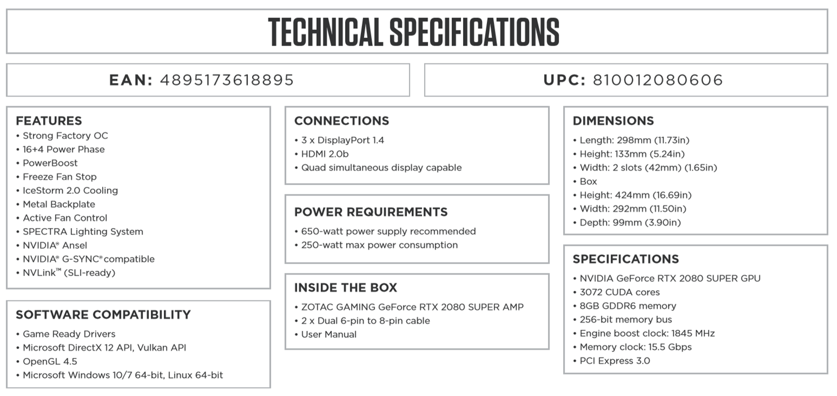 Zotac 2080 AMP Super Series 