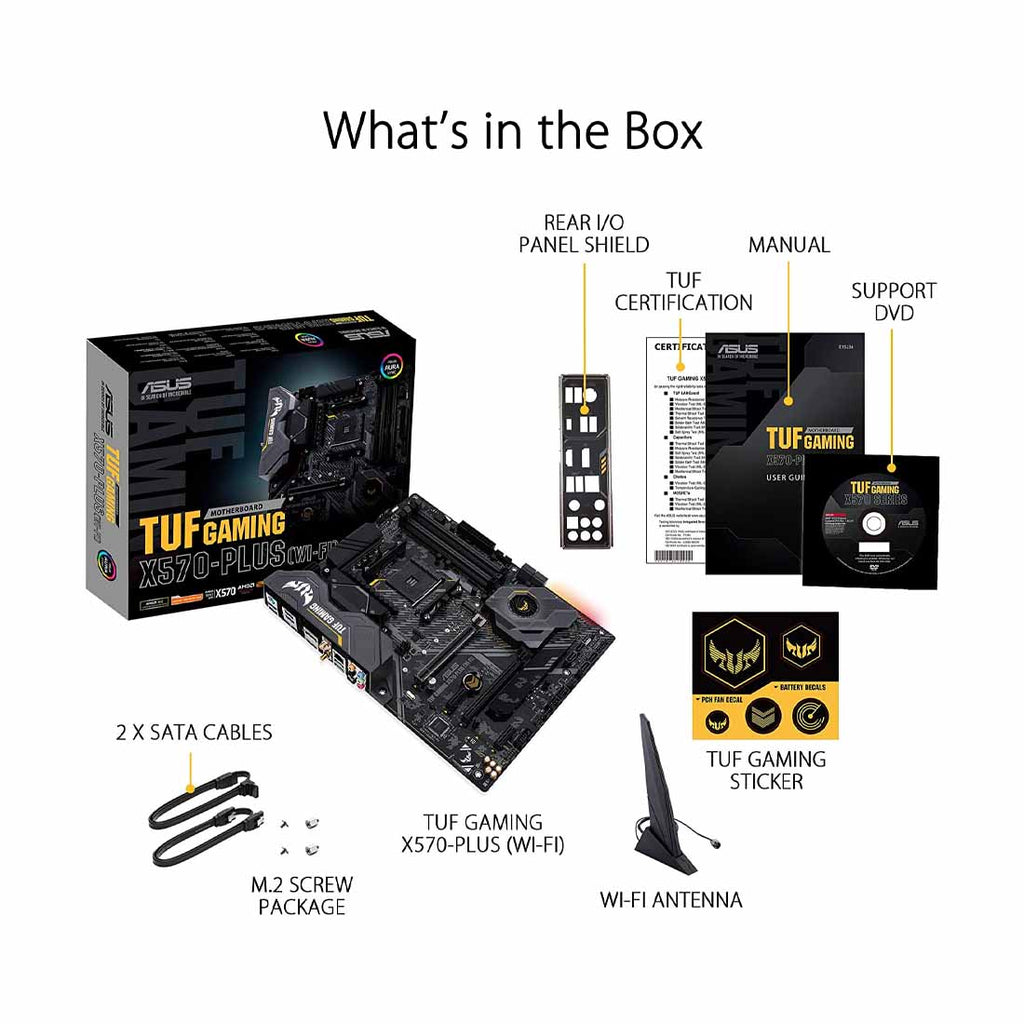 ASUS AMD AM4 TUF Gaming X570-Plus ATX Motherboard WiFi with Aura Sync