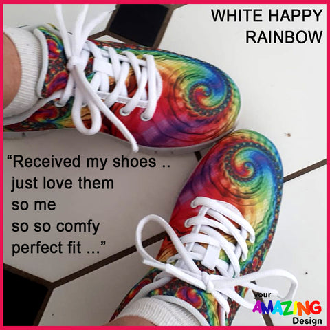 White sole Happy Rainbow | Women's sneakers 