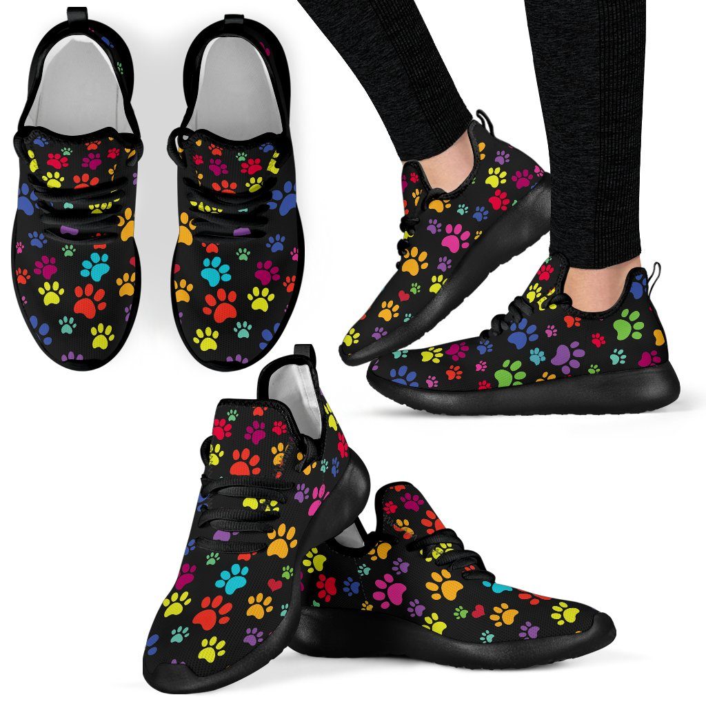 Colorful Paws Mesh Knit Sneakers - Your Amazing Design