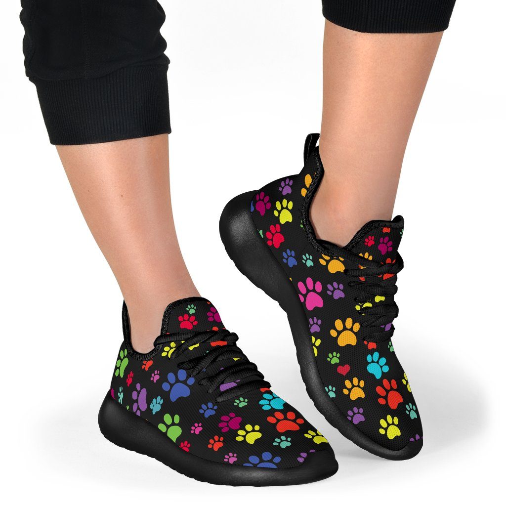 Colorful Paws Mesh Knit Sneakers - Your Amazing Design