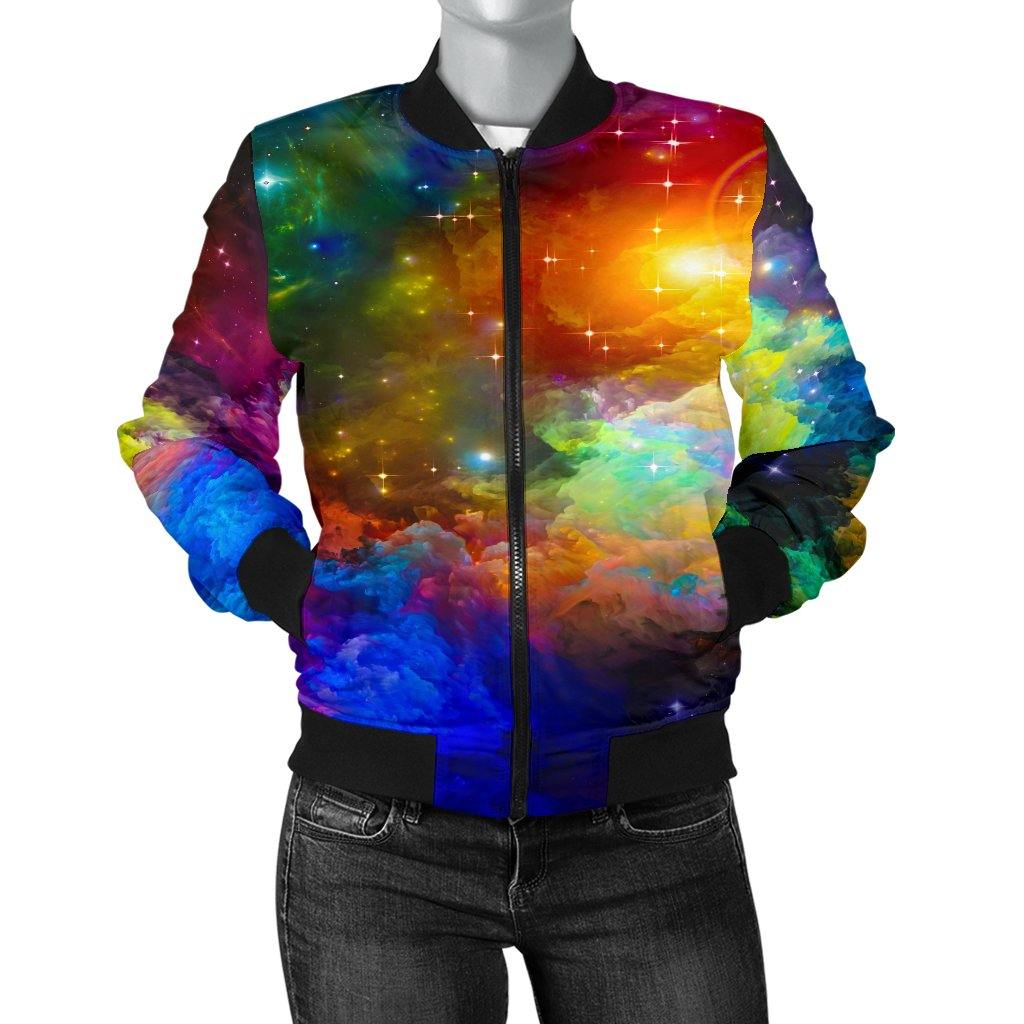 Colorful Universe Women's Bomber Jacket - Your Amazing Design