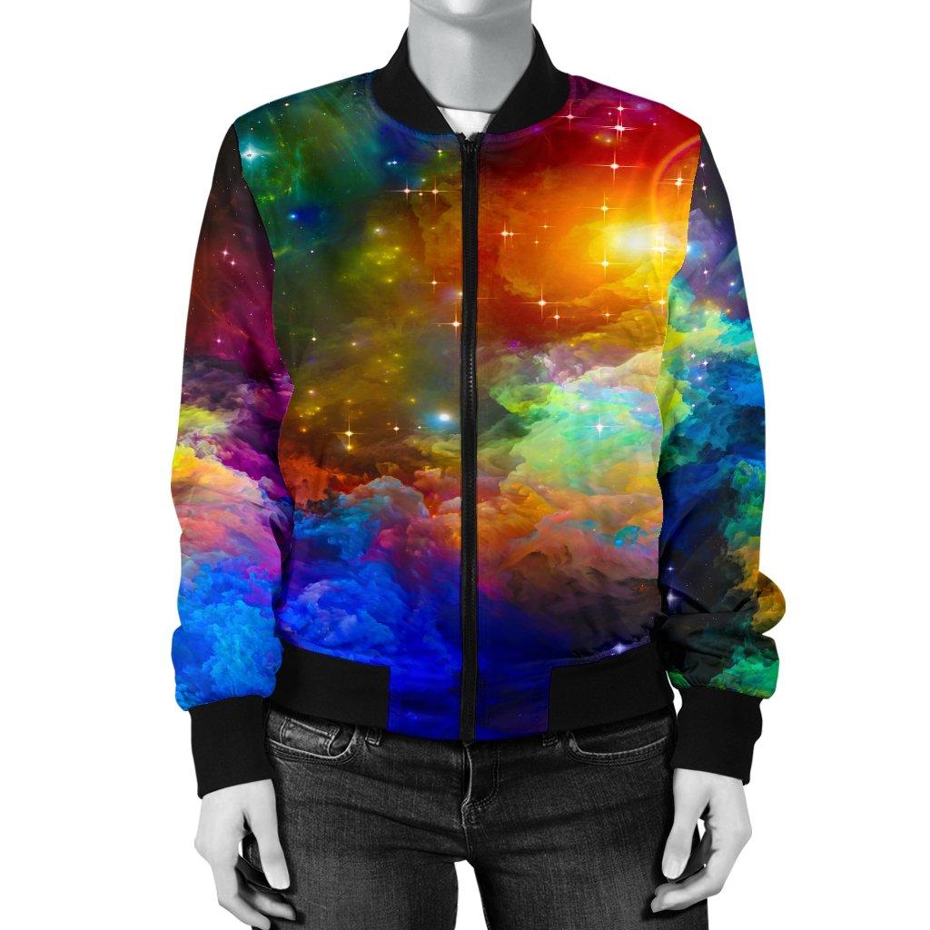 Colorful Universe Women's Bomber Jacket - Your Amazing Design