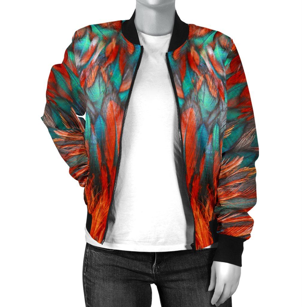 Flame Feathers Women's Bomber Jacket - Your Amazing Design