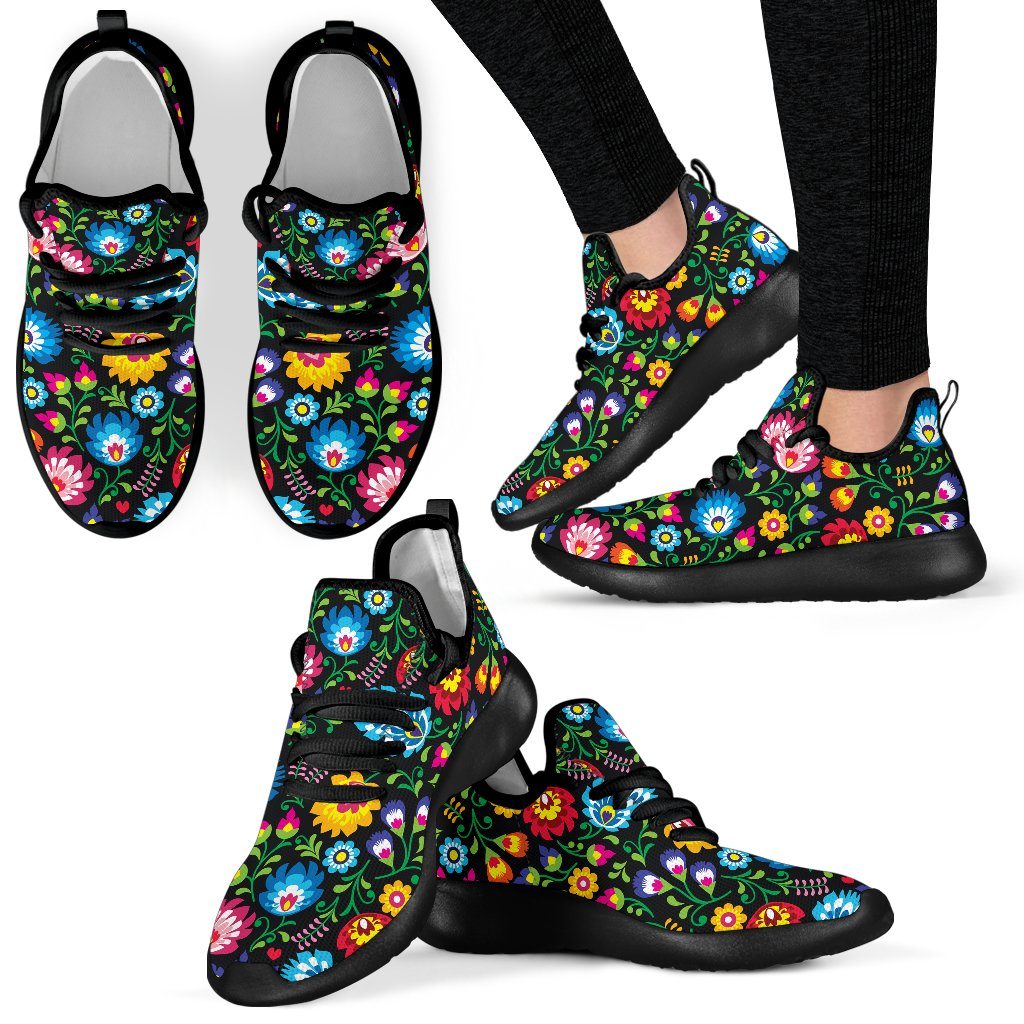 Floral Day Mesh Knit Sneakers - Your Amazing Design