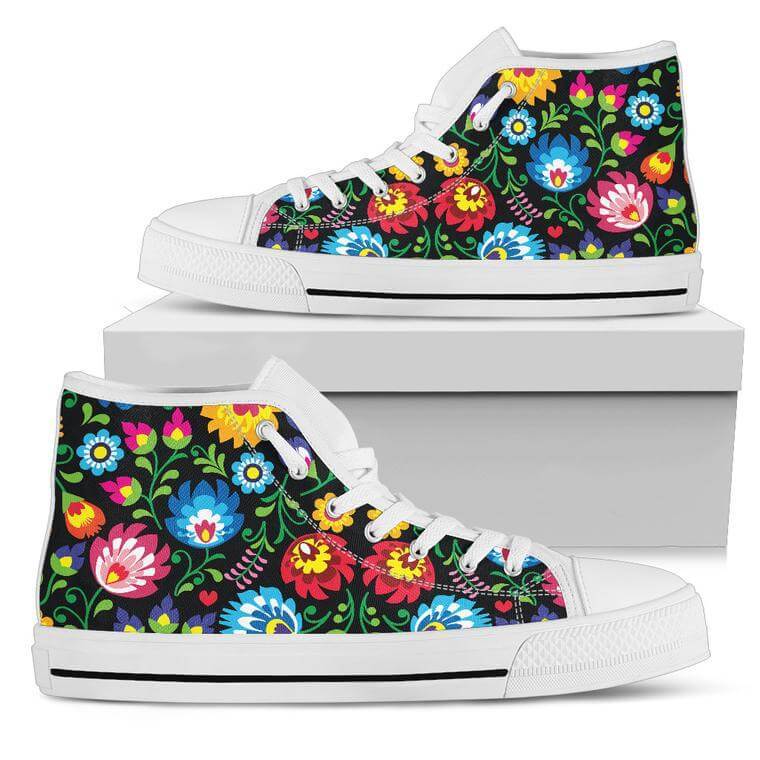 floral high top shoes