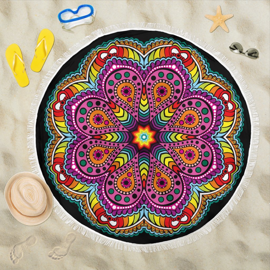 Joy Of Life Mandala Beach Blanket - Your Amazing Design