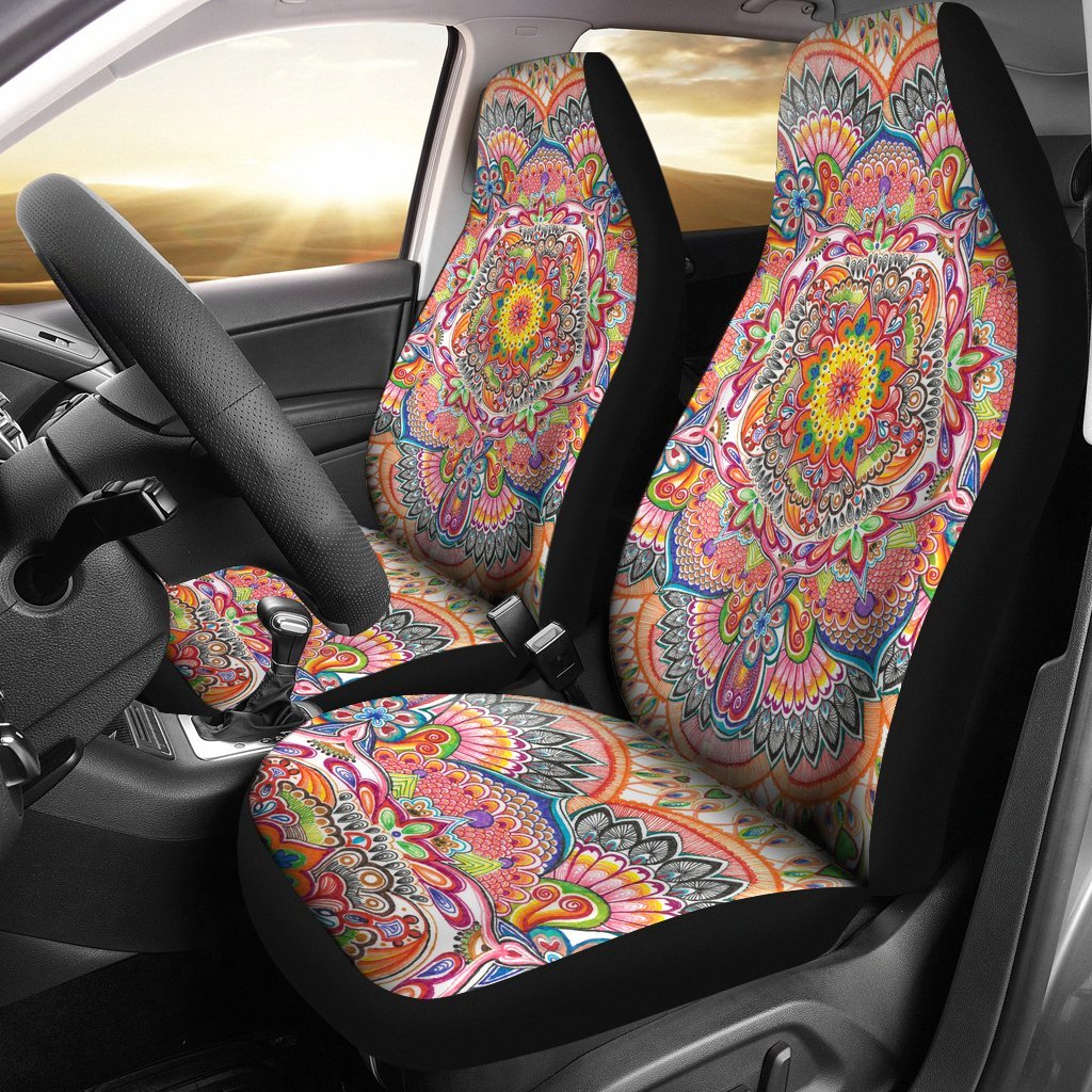 Life with colors mandala car seat covers - unique car accessories