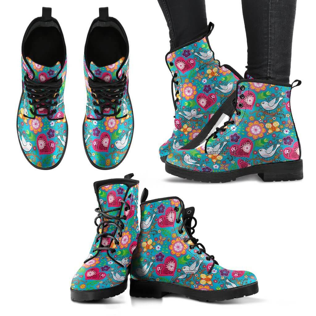 Love birds colorful women's boots 