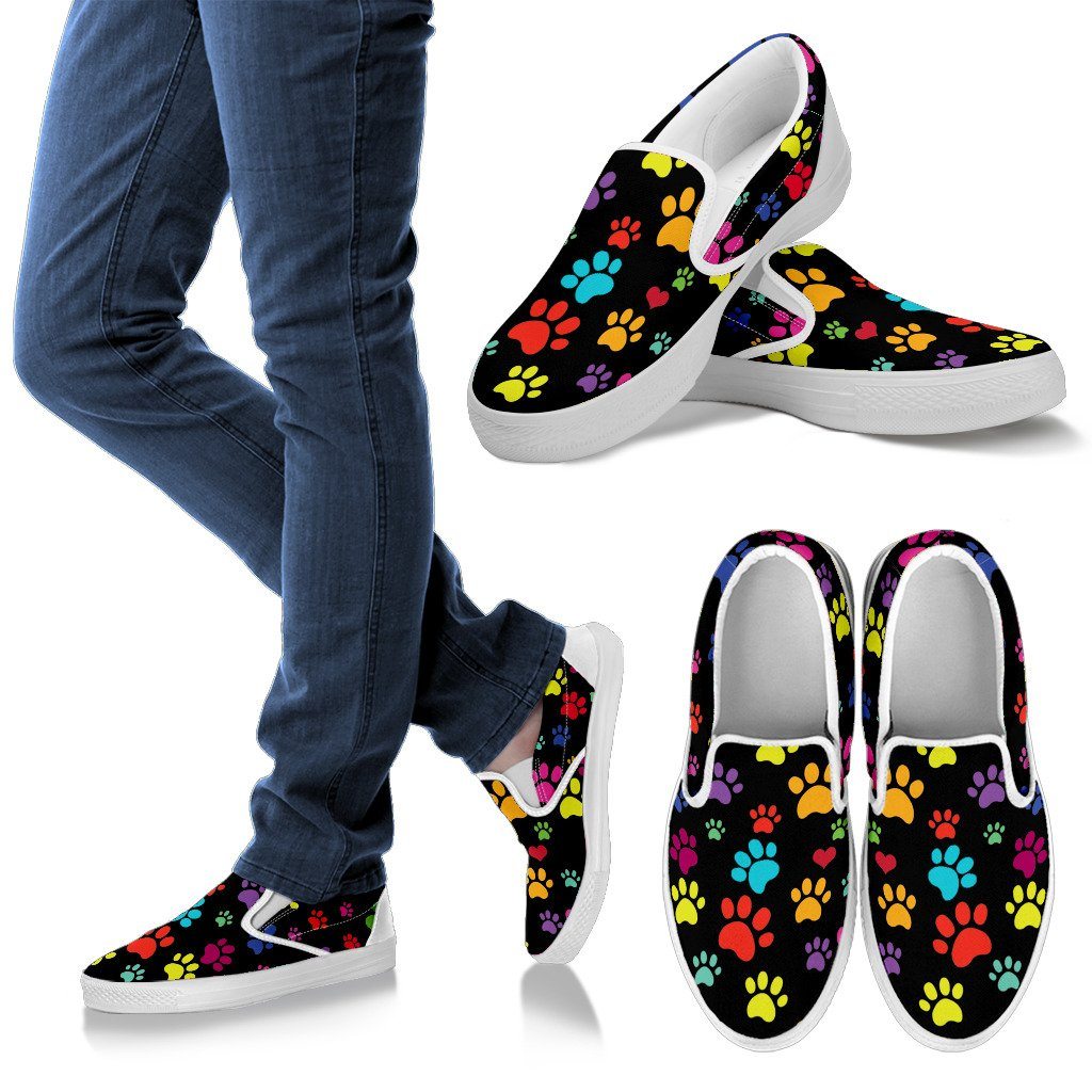 Colorful Paws Slip Ons - Your Amazing Design