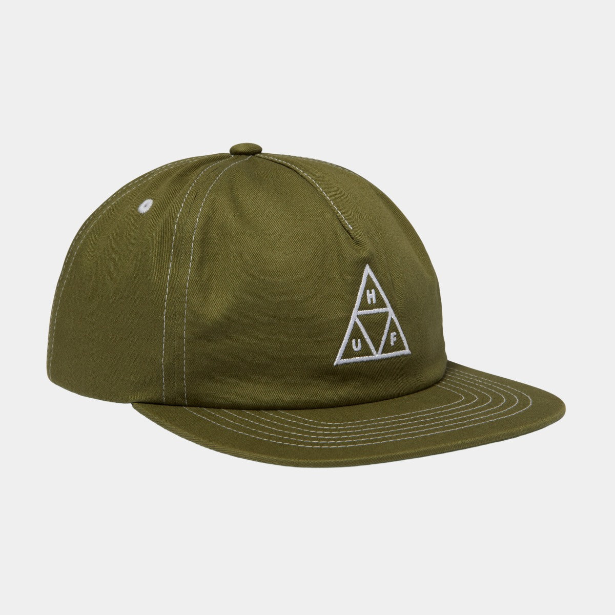 HUF Set Triple Triangle Snapback - Light Olive/White