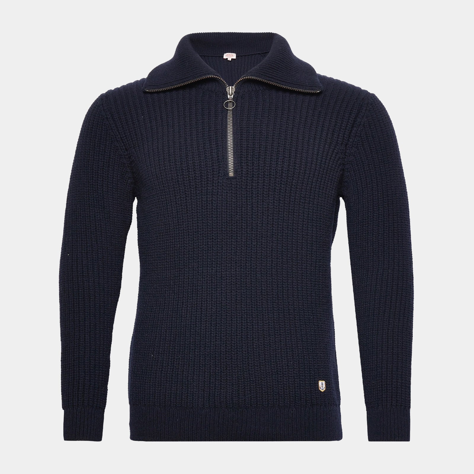 Armor-Lux Zip Neck Sweater - Navy