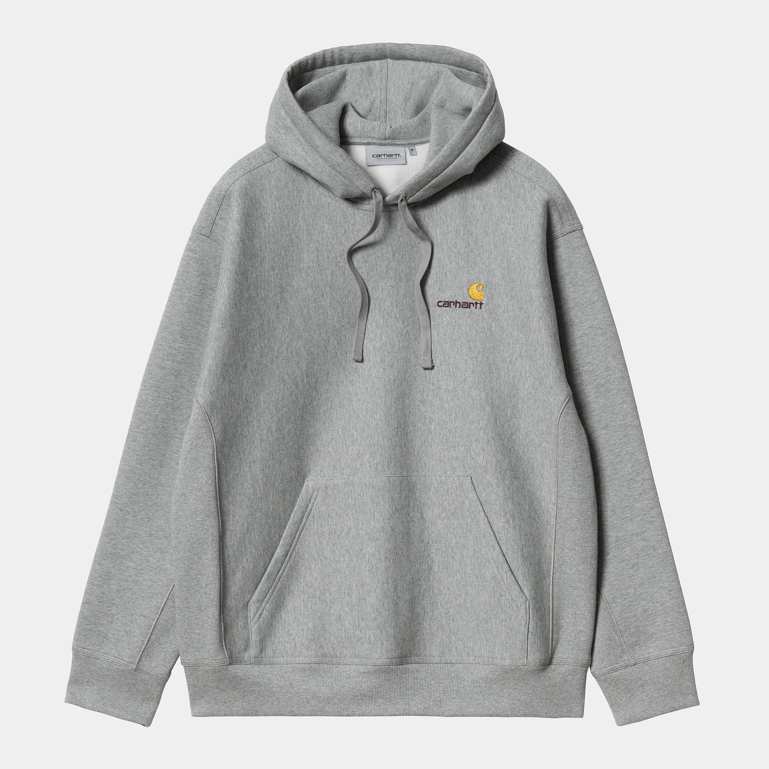 Carhartt WIP Hooded American Script Sweatshirt - Grey Heather