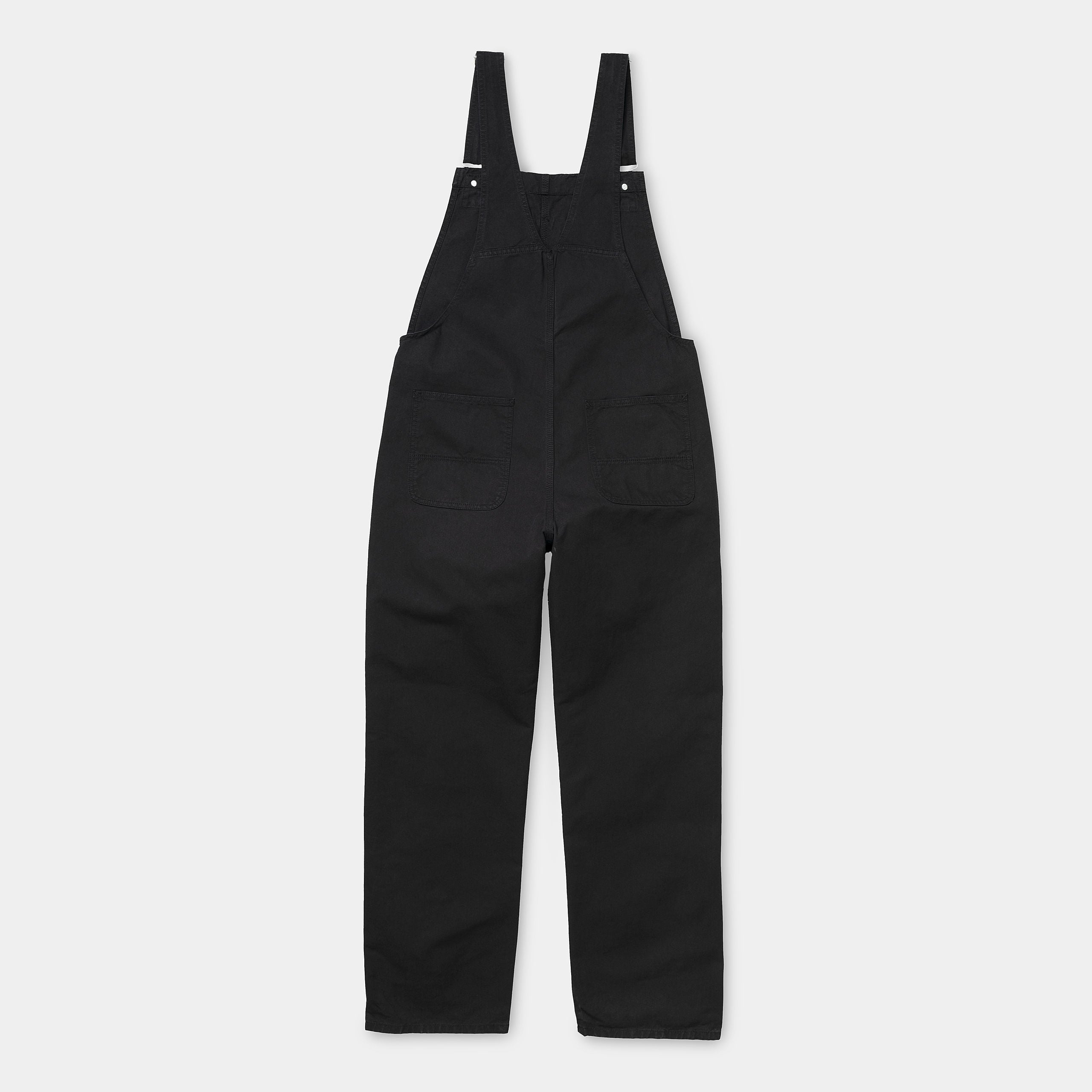 Carhartt WIP Women Straight Bib Overalls - Black Rinsed