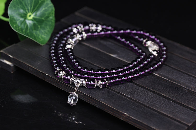 Amethyst Mala Stone Bracelet (Spiritually Enhancing) – Mantraness